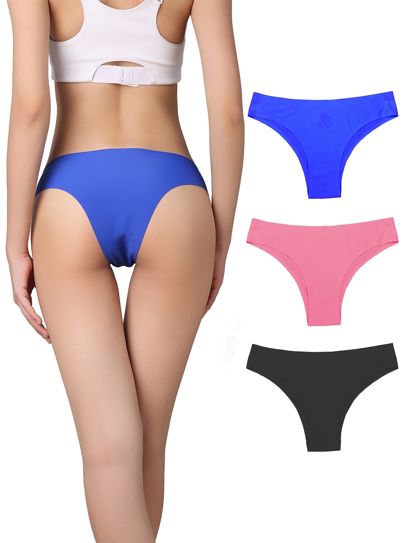 3pcs Seamless Panties, Sof & Comfort Brief Pantis, Women's Underwear &  Lingerie