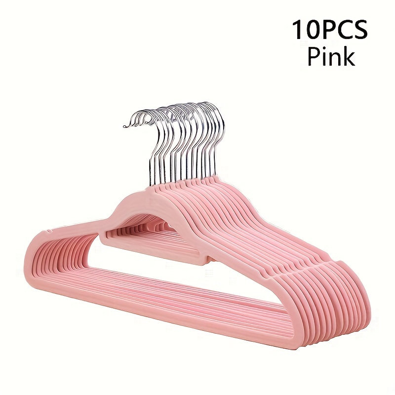 8 Pink Plastic Hangers Clothes Standard Pack Space Saver Home New Orange
