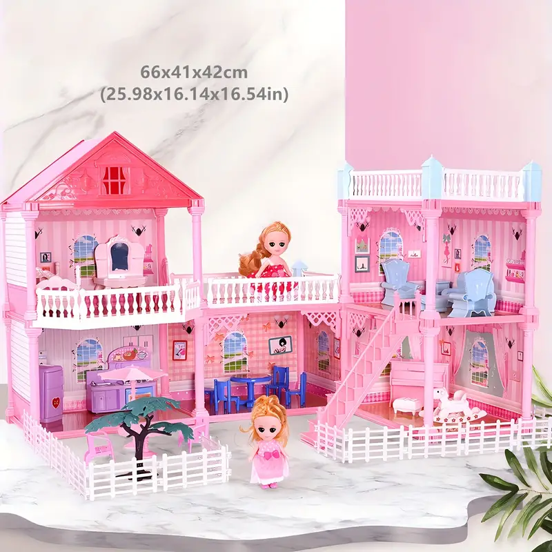 Doll House Girls' Villa Princess Castle Set Children's Crossing Home  Simulation Assembly Toy Birthday Gift, Halloween And Christmas Gift For  Boys And Girls - Temu