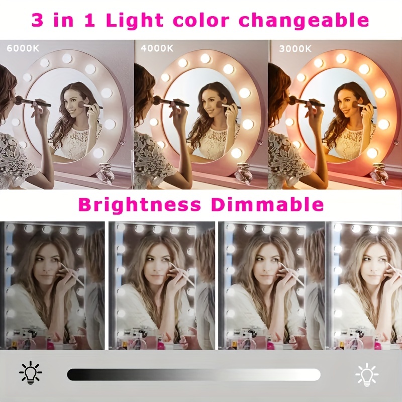  MY BEAUTY LIGHT LED Vanity Lights for Mirror, Bright Dimmable  and Color Temperature Changeable LED Makeup Lights, Stick-on 5V USB Powered  Bathroom Vanity Light (2 Packs) : Tools & Home Improvement