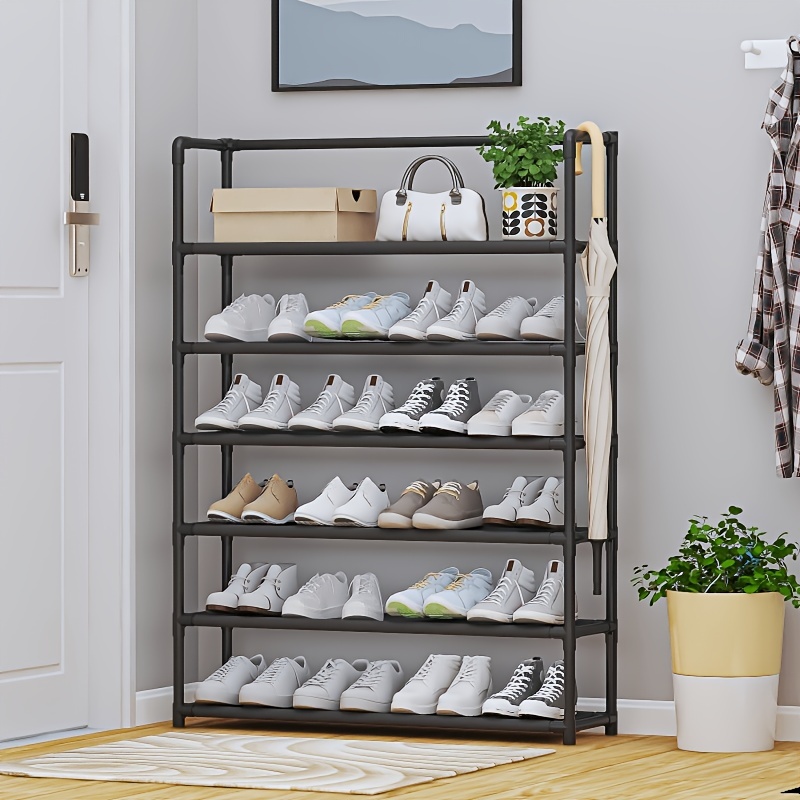 6-tier Large Capacity Shoe Rack For More Than Shoe, With Topper Storage  Shelf, Plastic Shoe Rack For Living Room Entrance Dormitory, Space Saving  Organizer - Temu