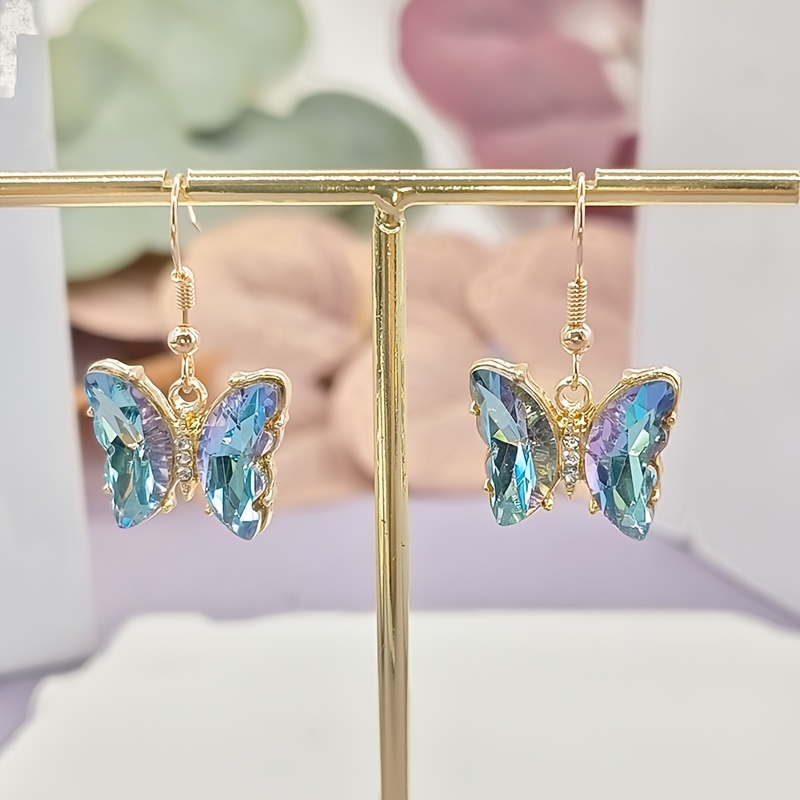 Pendientes mariposa crystal en plata