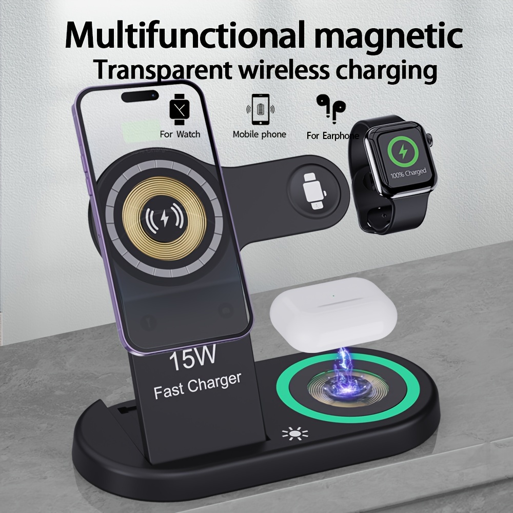 Caricabatterie Wireless Universale Con Supporto Rotante 6 In 1 Per  Auricolari Smart Watch Per Telefono, Acquista Ora Per Offerte A Tempo  Limitato