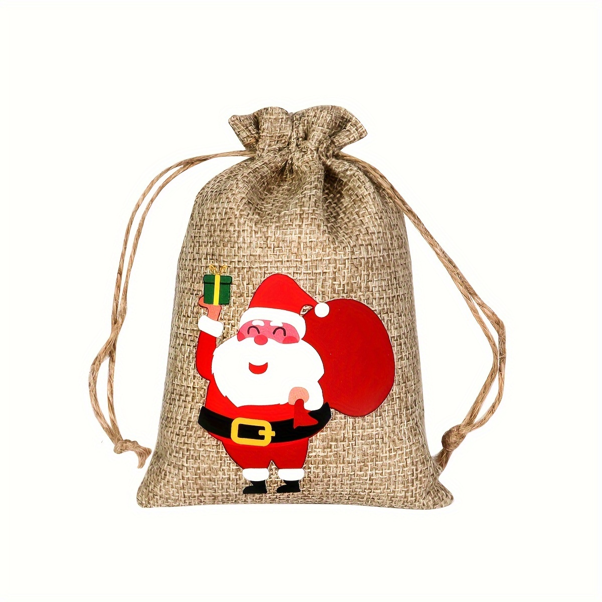 1pc Bolsa Regalo Navidad Halloween Bolsa Lino Cordón Bolsa - Temu