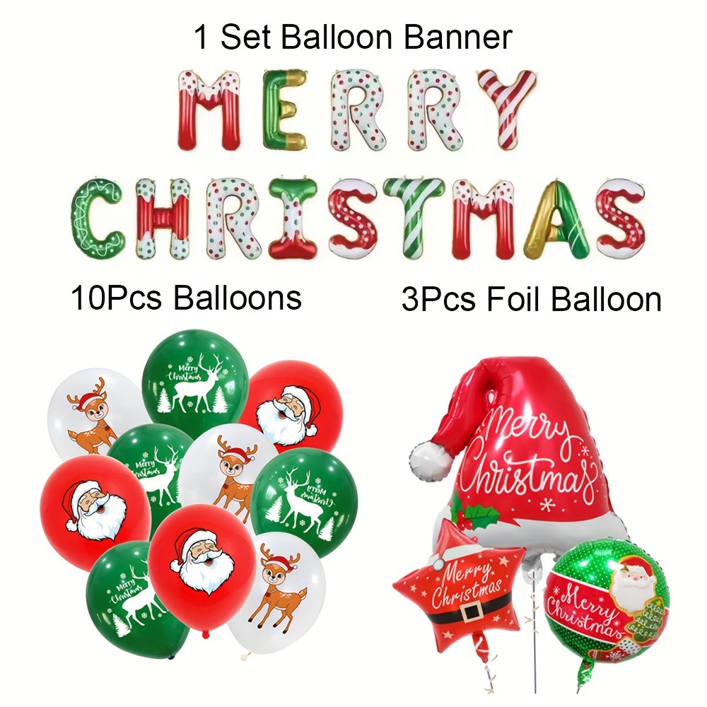 Décorations De Noël Ballons En Latex Bannière Joyeux Noël, Père