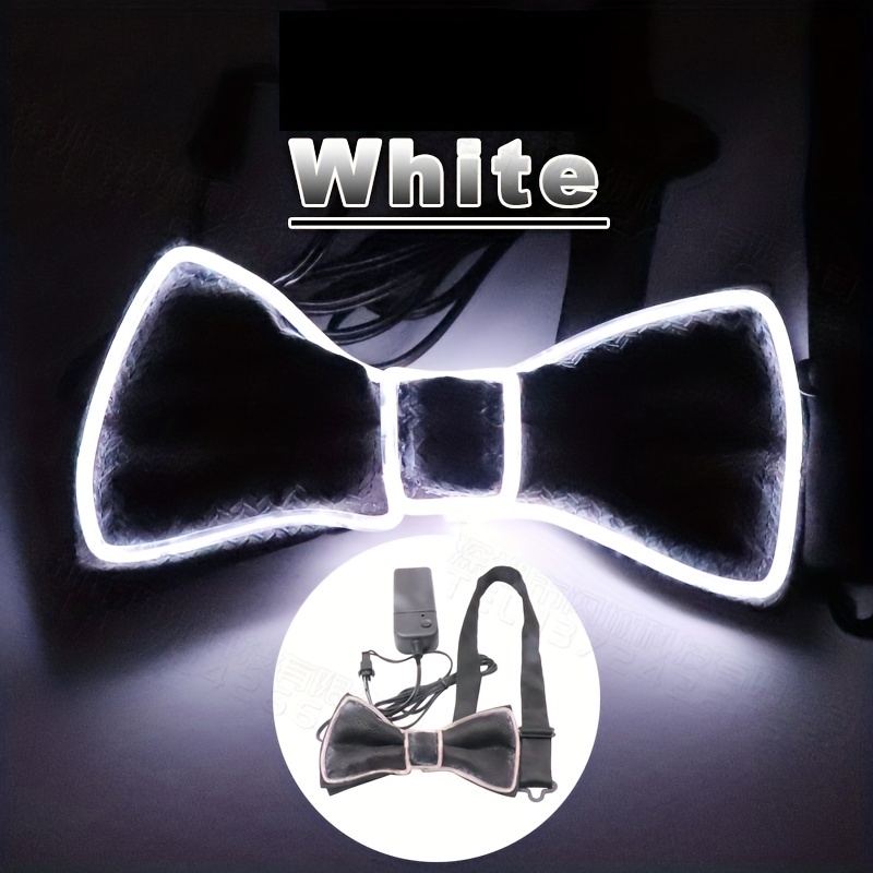 1pc, 7 Color Lights LED Light Up Neck Tie, Rechargeable Flash Necktie, Optical Fiber Costume for Rave Party Gift, Cool Decor, Mini Stuff, Cute