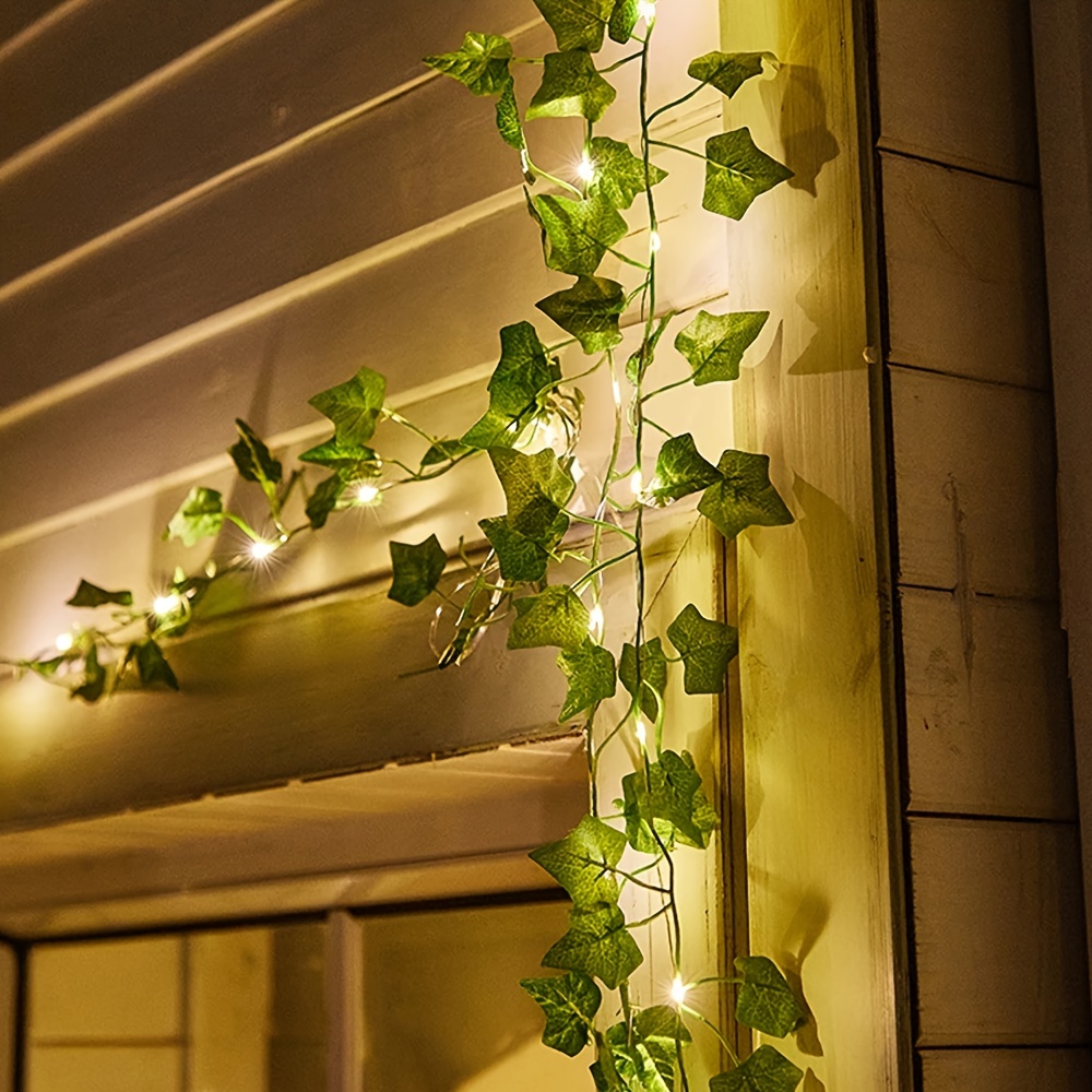 Dripex Feuille d'érable rotin lumière LED jardin extérieur lumière  décorative feuille verte rotin décoratif lumière