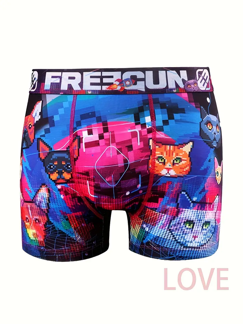 Freegun Couple Underwear Set Cartoon Pattern Fashion Novelty
