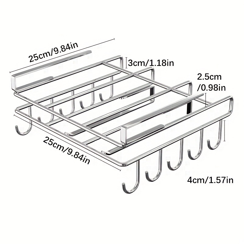 Mug Hooks Mug Holder Under Cabinet, Coffee Cups Holder Hanger no