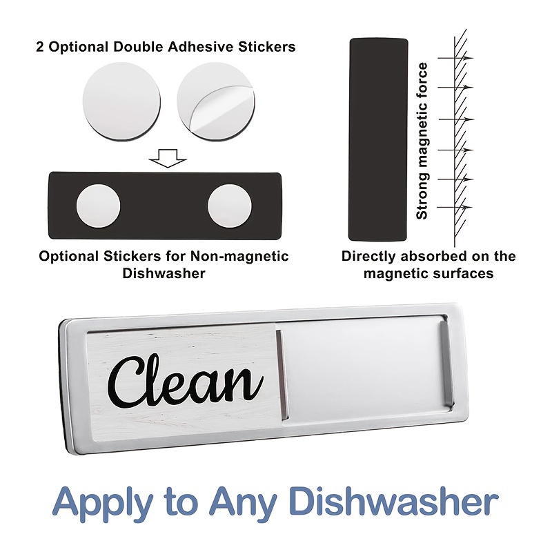 Dishwasher Magnet Clean Dirty Sign, Farmhouse Rustic Wood Design Black and  White