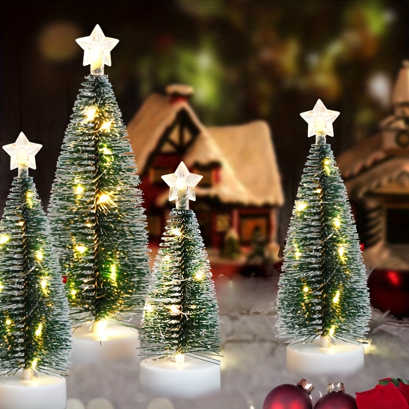 1set 3pcs Large Medium Small Simulation Christmas Tree, Led Copper Wire  Light Tree, Christmas Holiday Decorations, Scenery Arrangement Accessories,  Ho