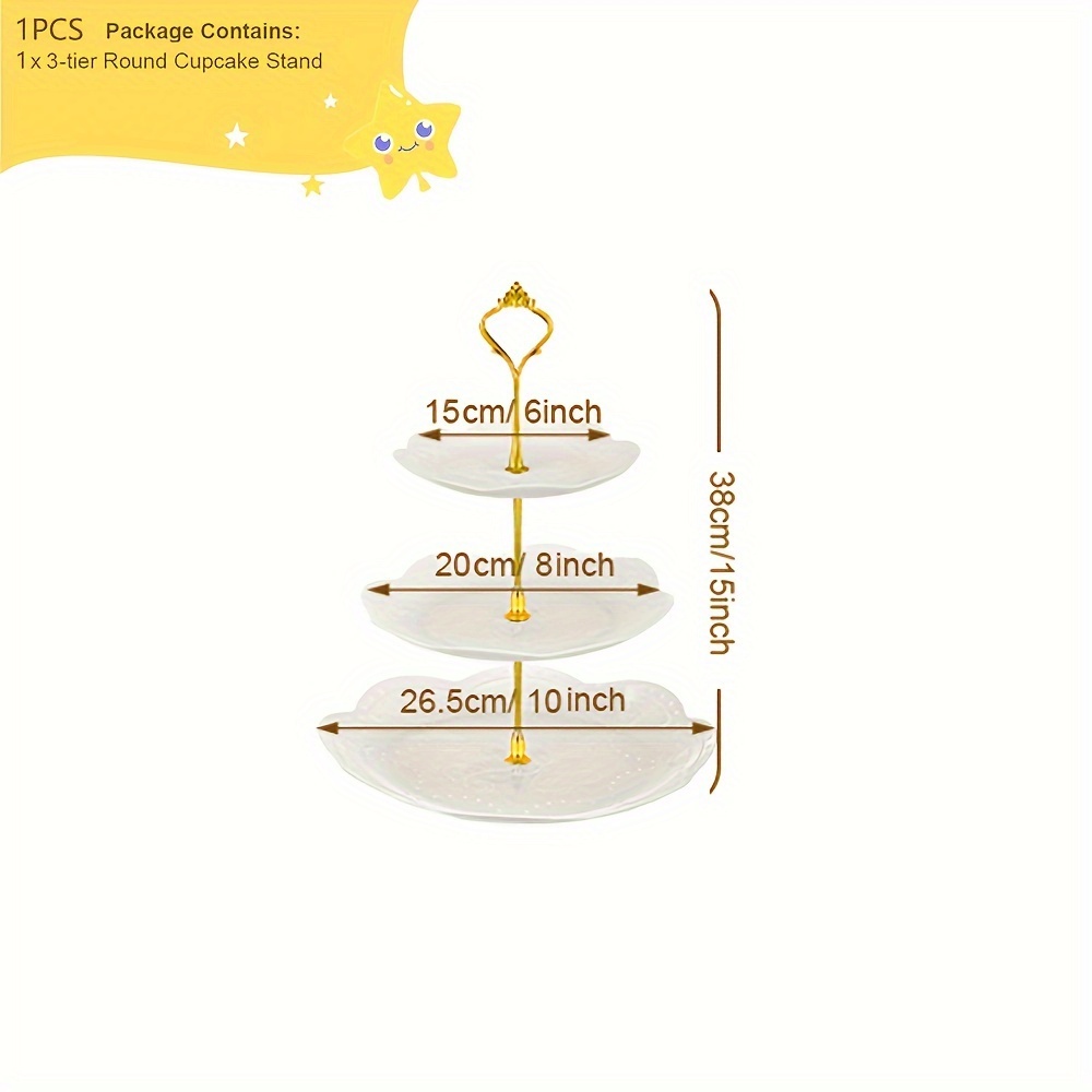 Tiered Cupcake Stand Set, White Plastic Dessert Table, Round Rectangle  2/3-tier Serving Stand Tower Tray, Food Serving Tray, For Party Baby Shower  Wedding, Serveware Accessories - Temu
