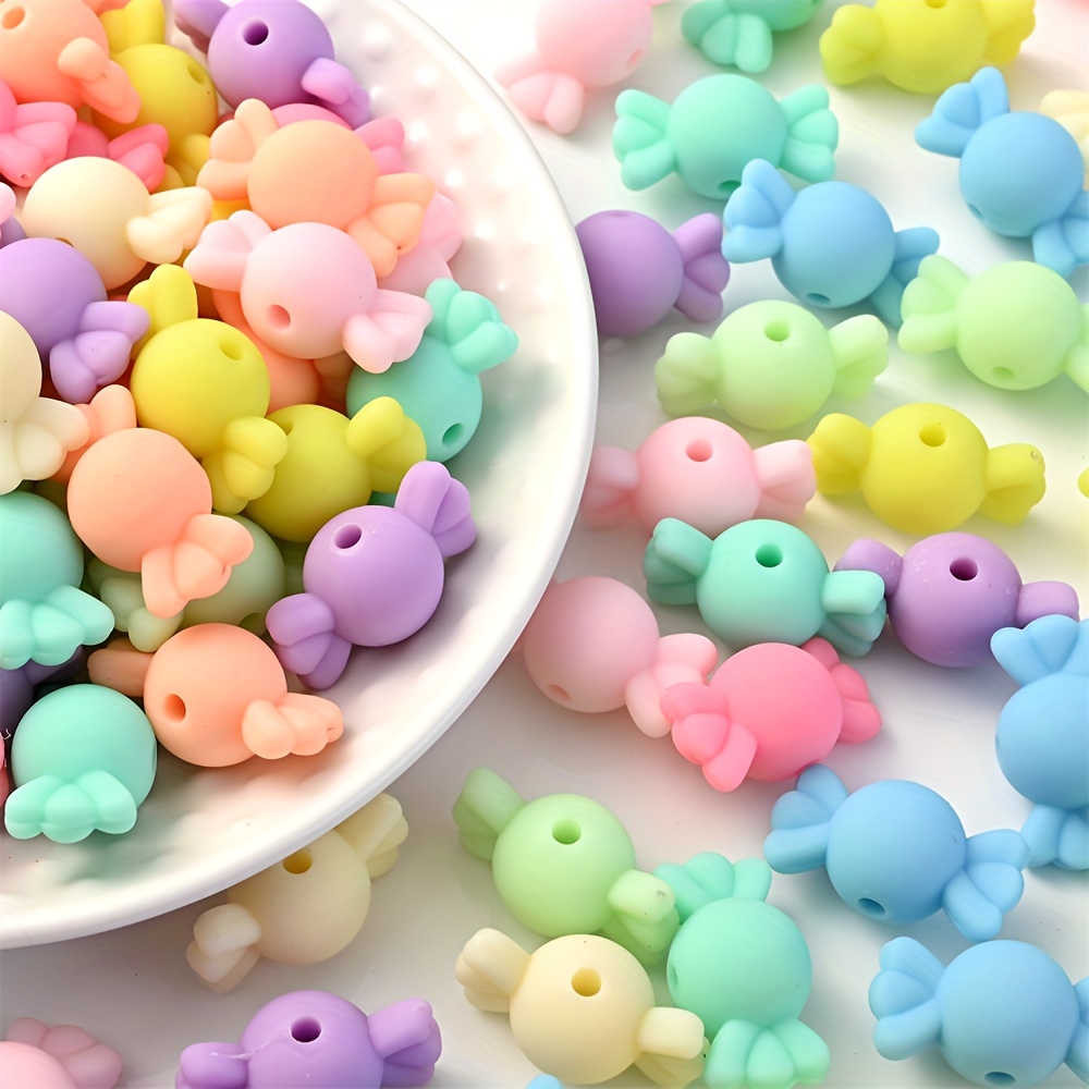 Candy Colors Pony Beads Macaron Spacer Beads Loose Beads For - Temu