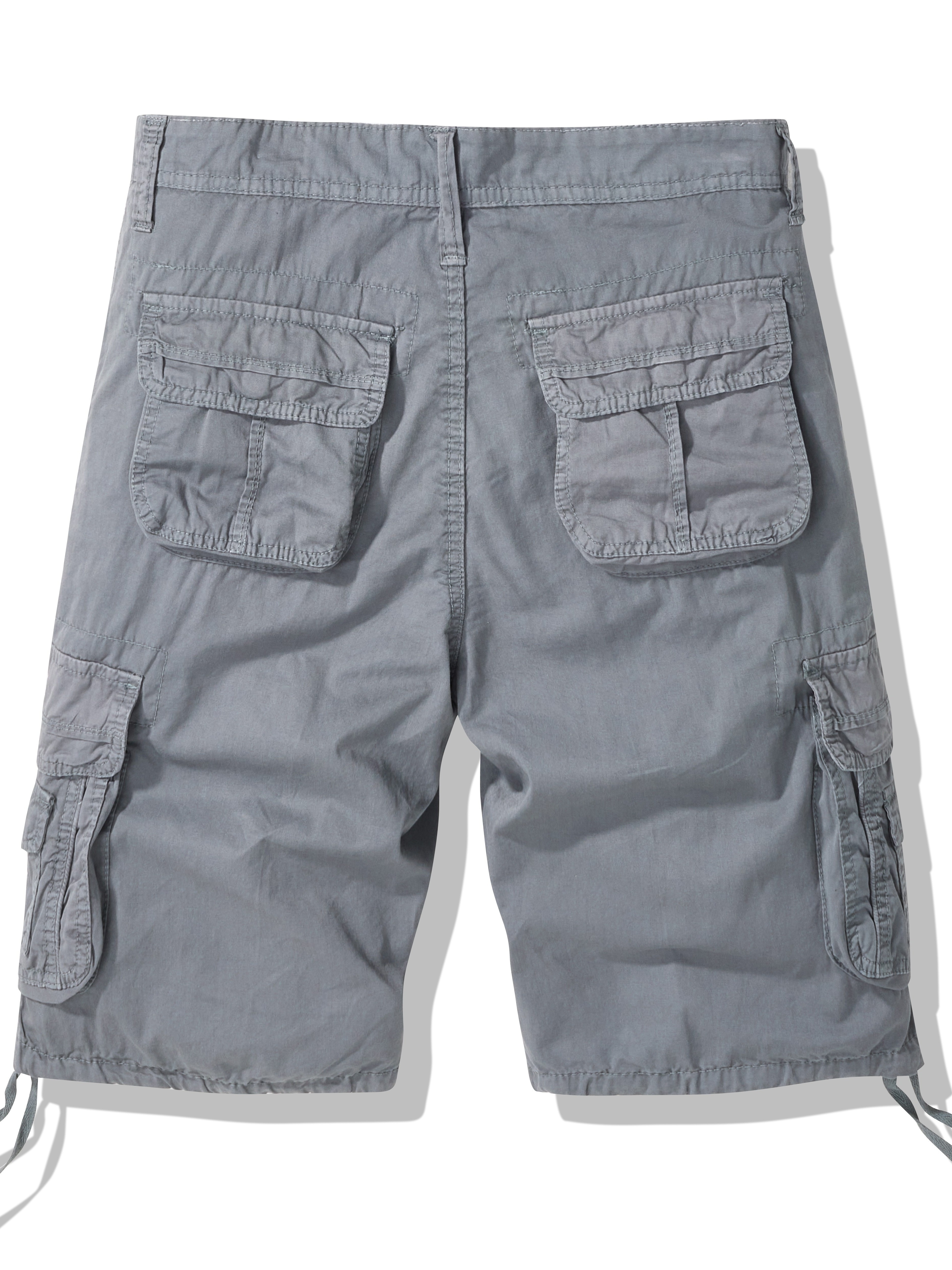 Solid Cotton Breathable Men's Cargo Short Pants Lightweight - Temu