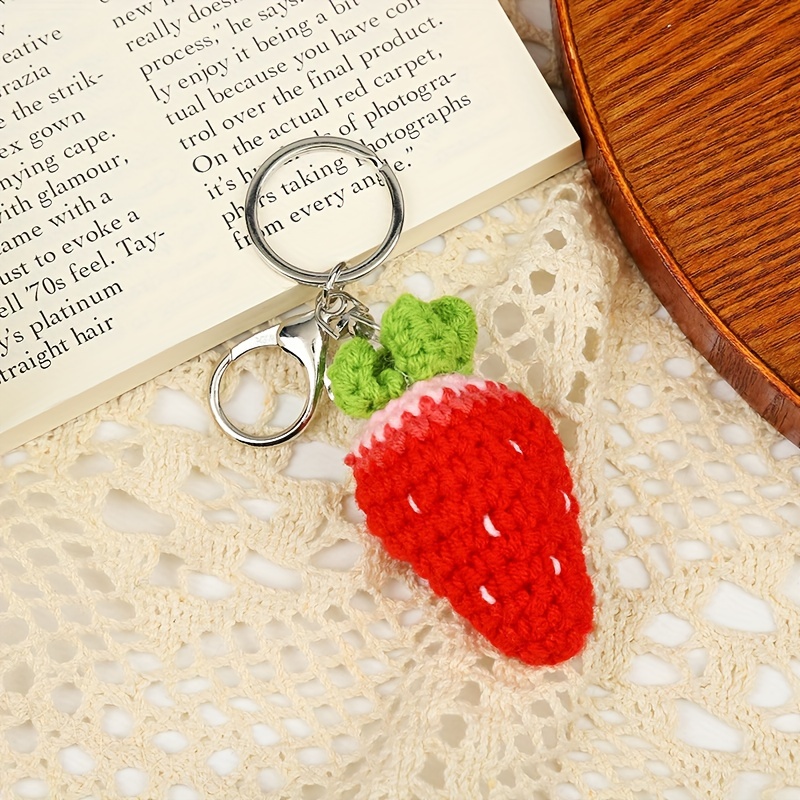 Strawberry Keychain Wristlet Cute Key Fob Strawberry 