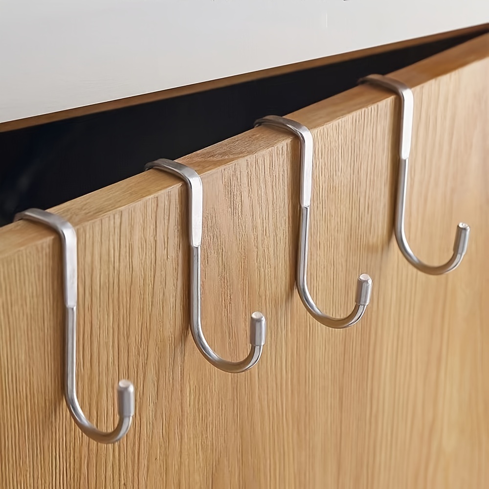 2pcs Stainless Steel S Hook Cabinet Door Over Door Hook For - Temu