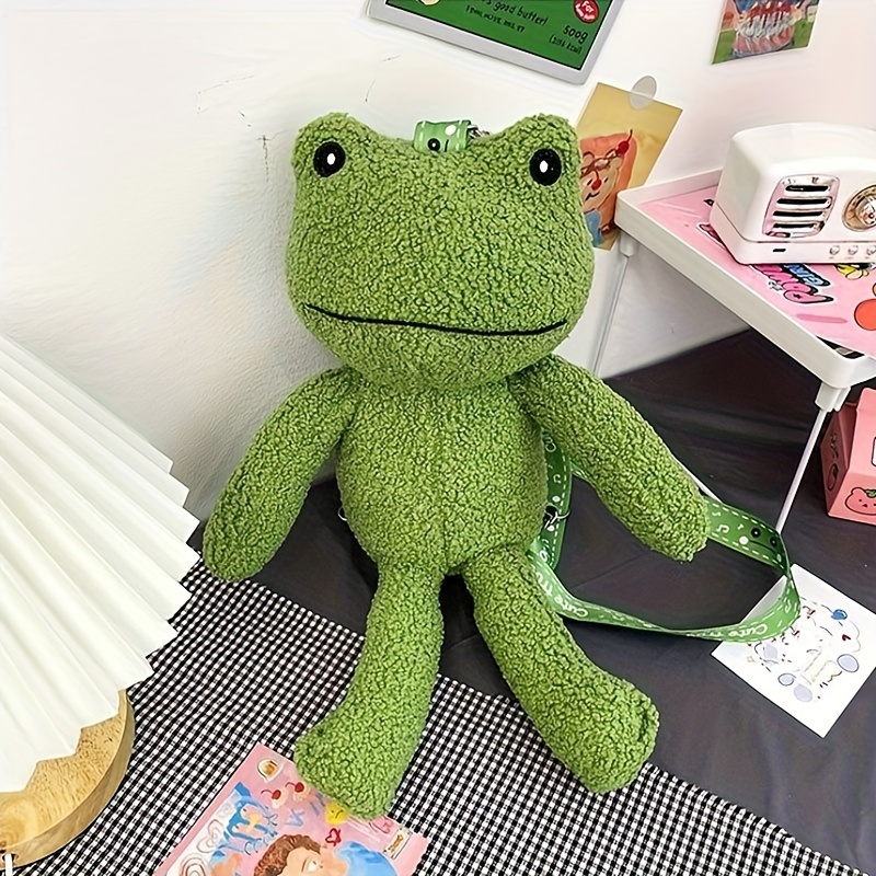 Mini Plush Cartoon Frog Backpack Stuffed Animal Shoulder Bag - Temu
