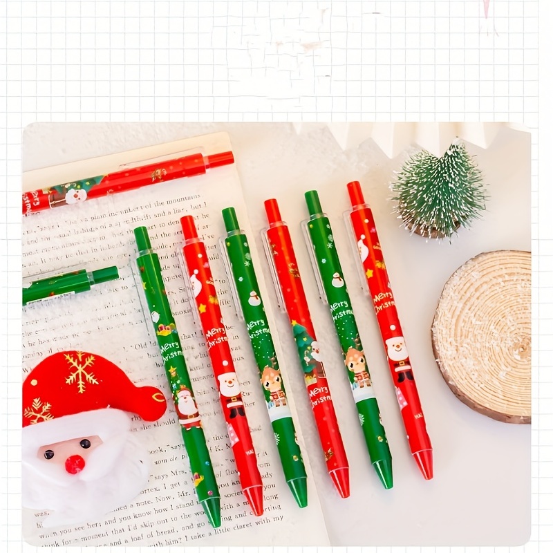 6pcs Cartoon Eraser Tipped Pencils, Christmas Children Creative