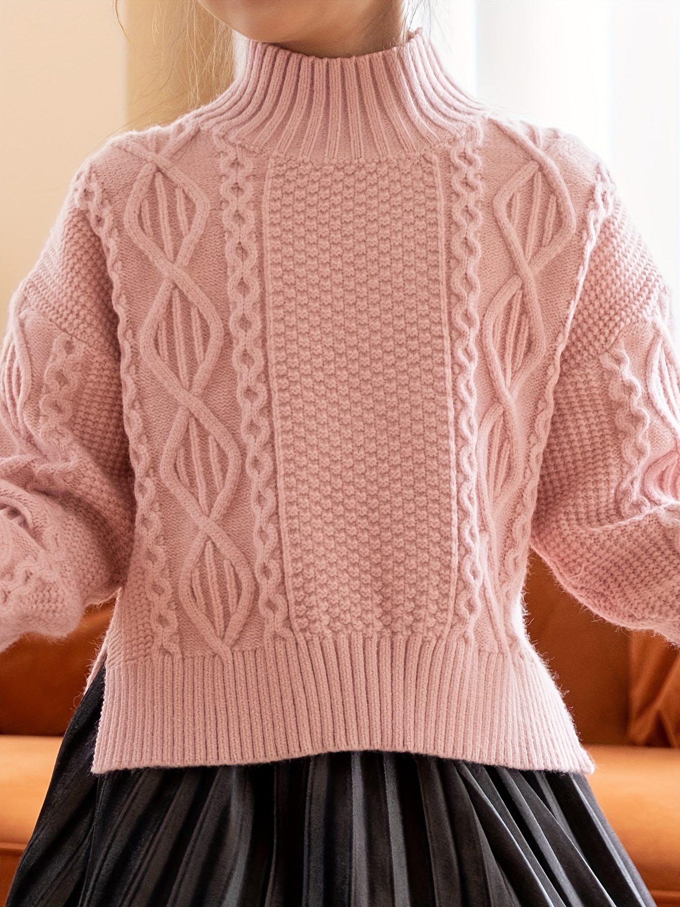 Girls high neck top sweater