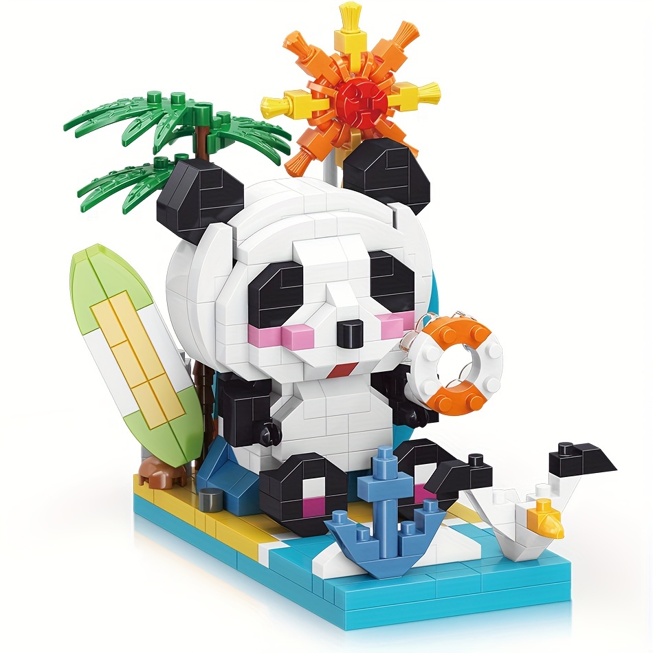 Cute Panda Building Blocks: Creative Series Assembled - Temu