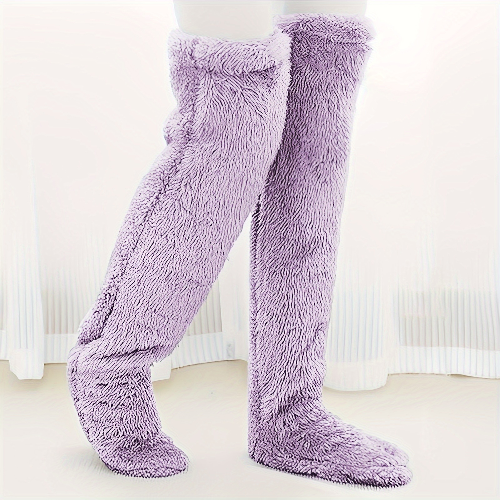 

Women's Over The Knee Slipper Boots, Thermal Soft Sole Plush Home Shoes, Cozy & Warm Floor Long Sock Slippers For Koningsdag/king's Day