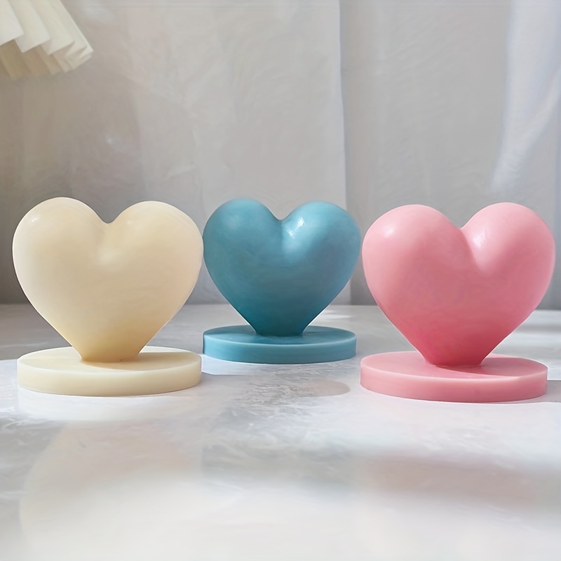 3D Love Candle with Base Silicone Mold Handmade Heart-Shaped Aromatherapy  Soap Plaster Decoration Valentine's Day Gifts Making - AliExpress