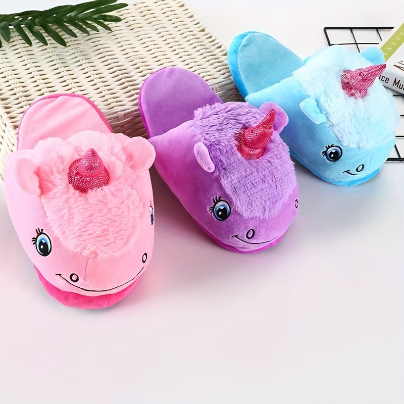 kawaii cartoon unicorn novelty slippers super soft closed Temu