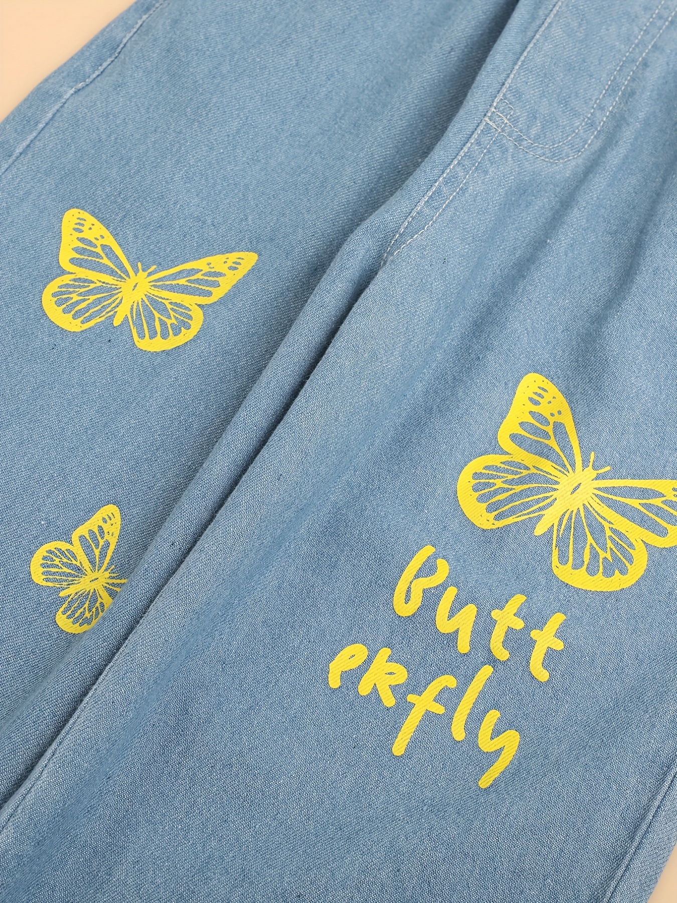 Buy Girls Jeans and Pants with Butterfly Print – Mumkins