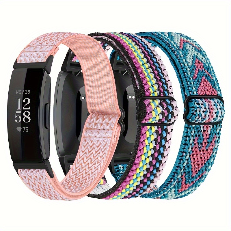 For Fitbit Inspire 2 / Inspire Adjustable Stretchy Nylon Loop Band Elastic  Bands