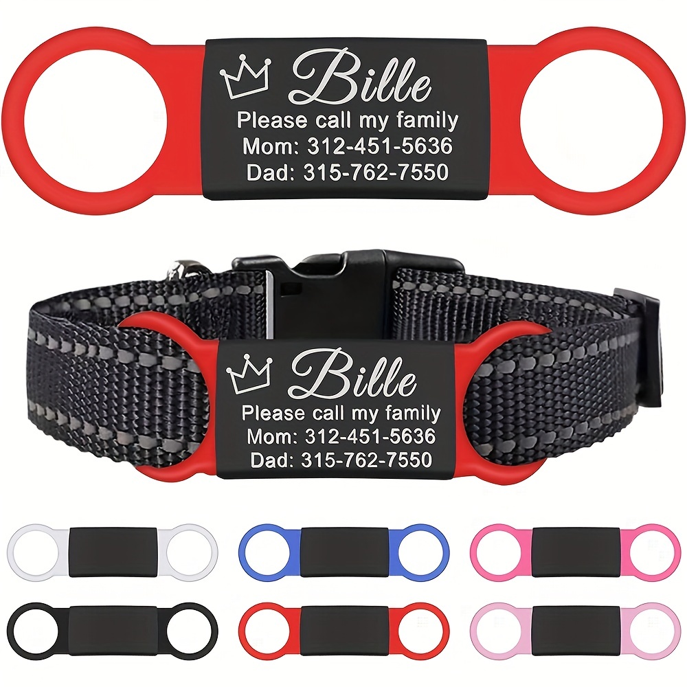 Slide-On Engraved Dog Name Tag No Noise