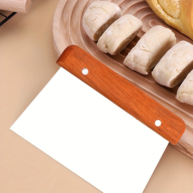 Wood Stainless Steel Pastry Dough Scraper - Pastry Cutter