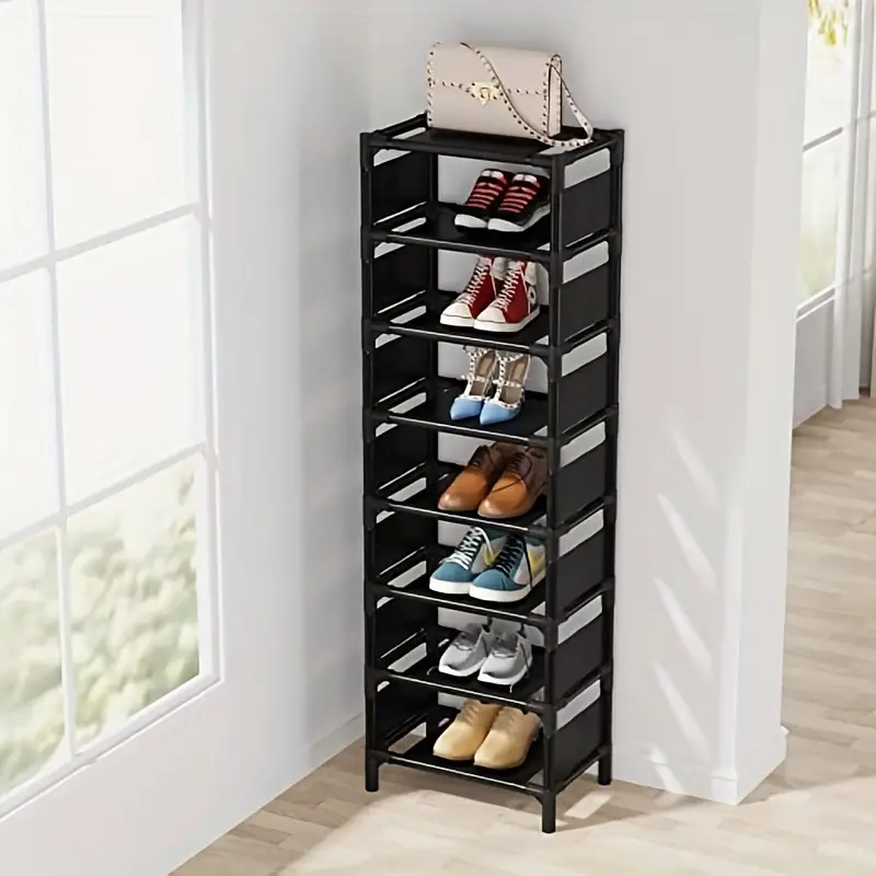 Vertical Shoe Rack, 6 Tiers Narrow Shoe Shelf 6 Pairs Slim Shelf for Shoes  Narrow Shoe Rack,Space Saving DIY Free Standing Shoes Storage Organizer