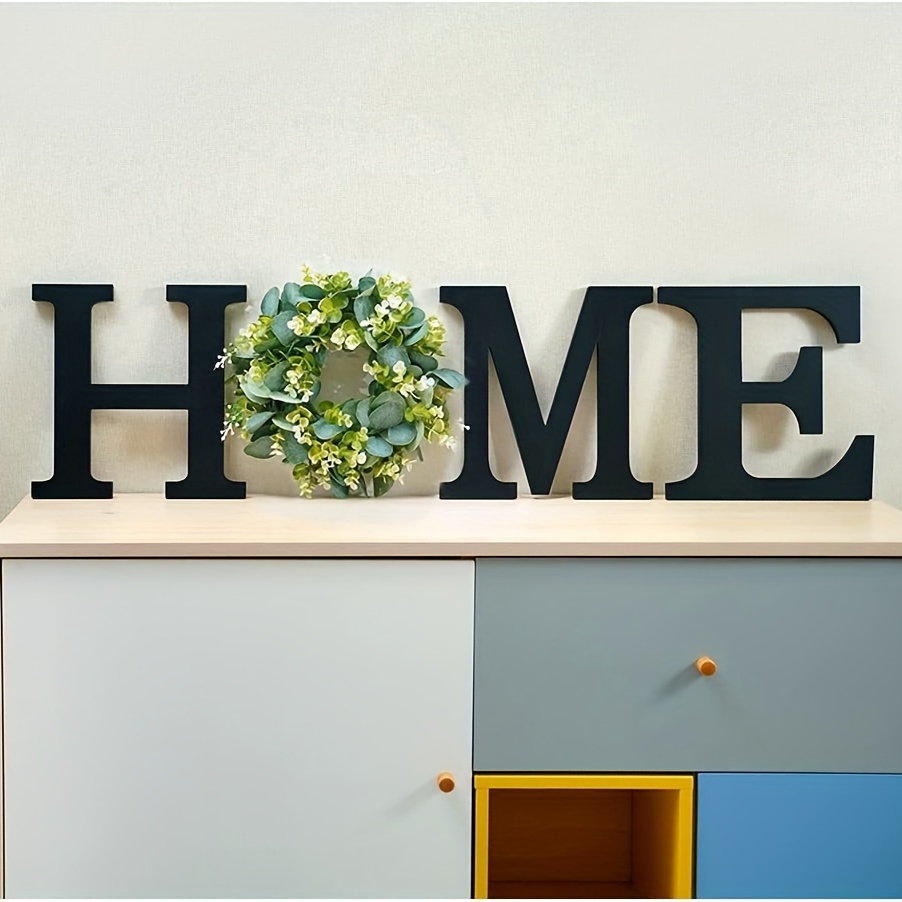 1pc Home Sign Wall Hanging Wood Letters With Artificial Wreath For Wall  Decor Rustic Wall Letters Home Decor Farmhouse Wall Decor For Living Room  Bedroom Kitchen Doorway