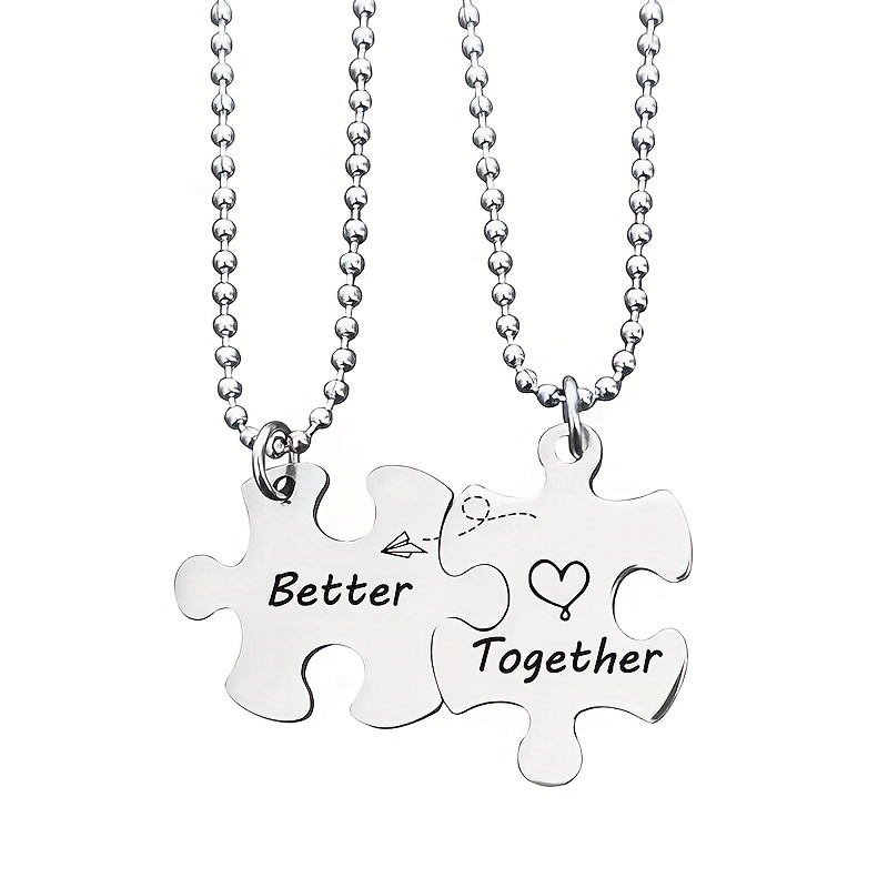 Heart Pendants Couple Matching Necklaces – Modern Jewels