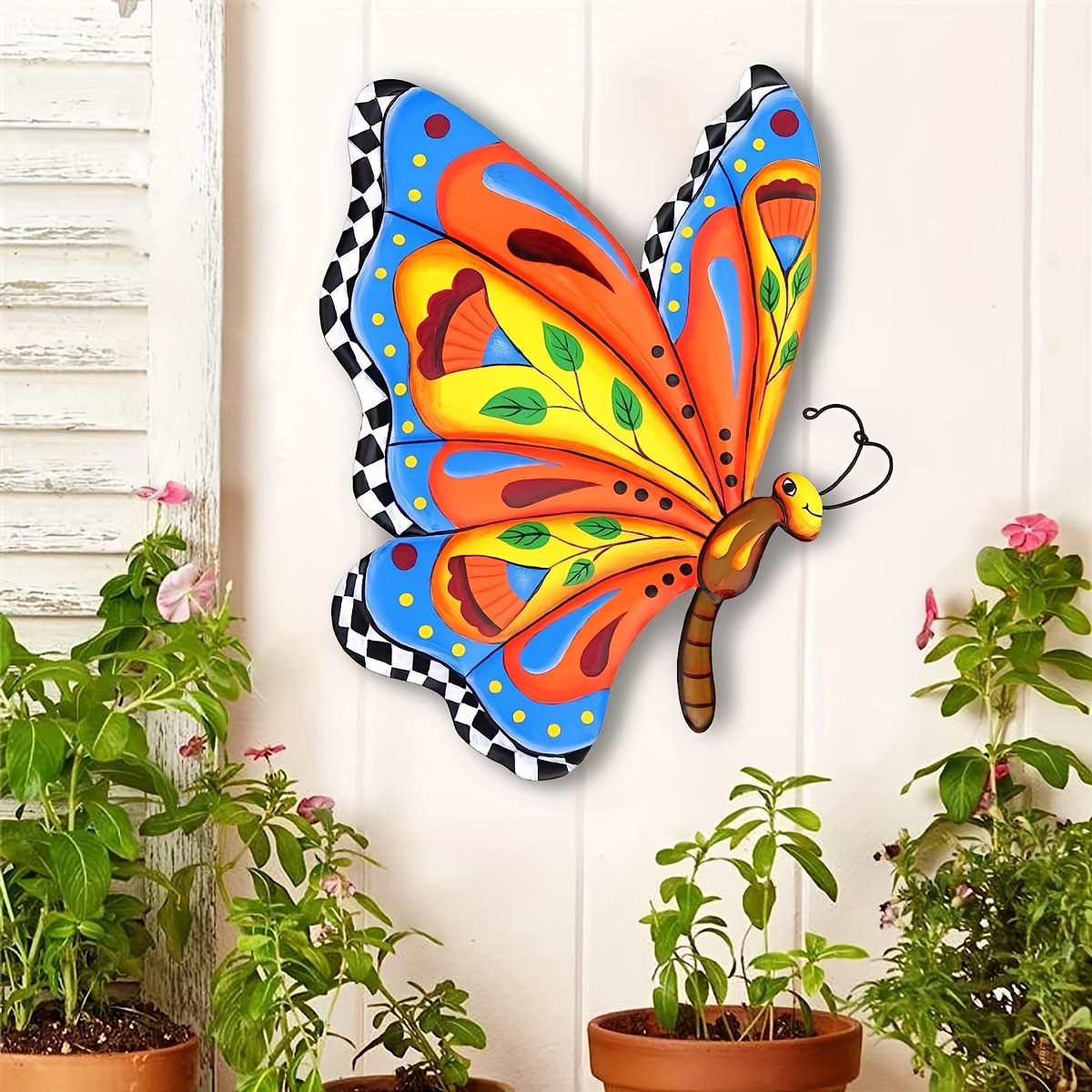 Metal Butterfly Wall Decor, 3 Pack Metal Wall Art Butterfly Decorations  Hanging for Patio, Fence, Garden, Yard, Outdoor wall decor Handmade Gift  for kids 