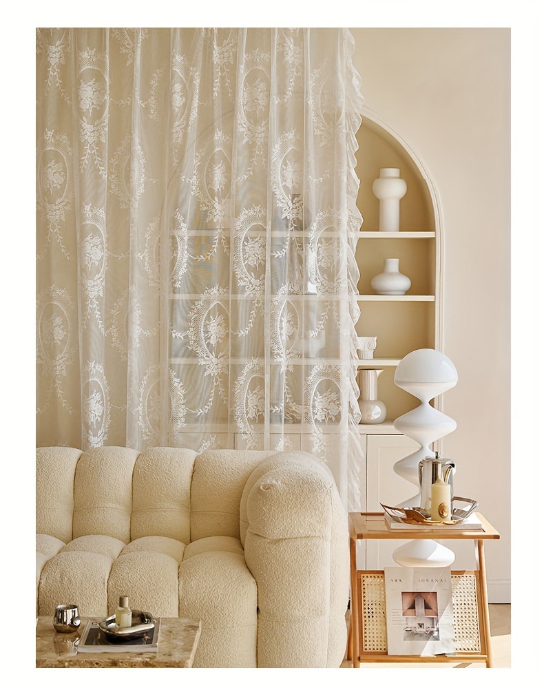 Cortinas cortas de encaje rústico americano, media cortina personalizable  para ventana pequeña, decoración del hogar, cortinas para dormitorio