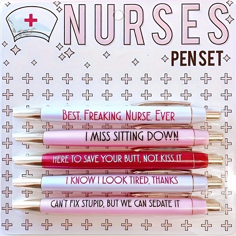 Day Nursing Pens Fun Pens Funny Nurses Pens Set Black Ink Ballpoint Pen