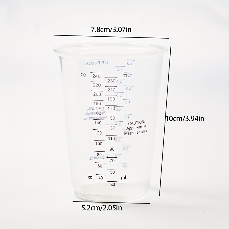 Disposable Clear Graduated Measuring Cup 8 oz