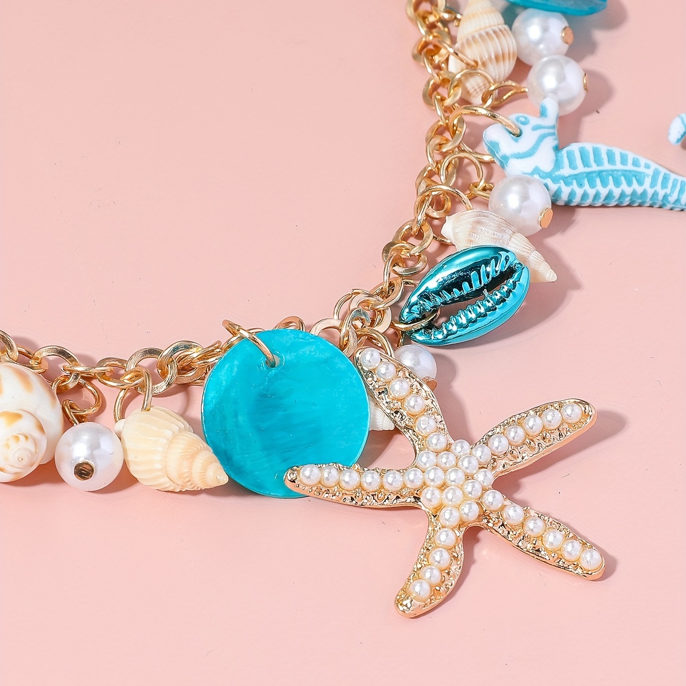 Turquoise deals shell necklace