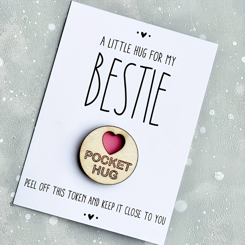 1pz Abbraccio Legno Migliore Amica, Bestie Hug Token, Regalo