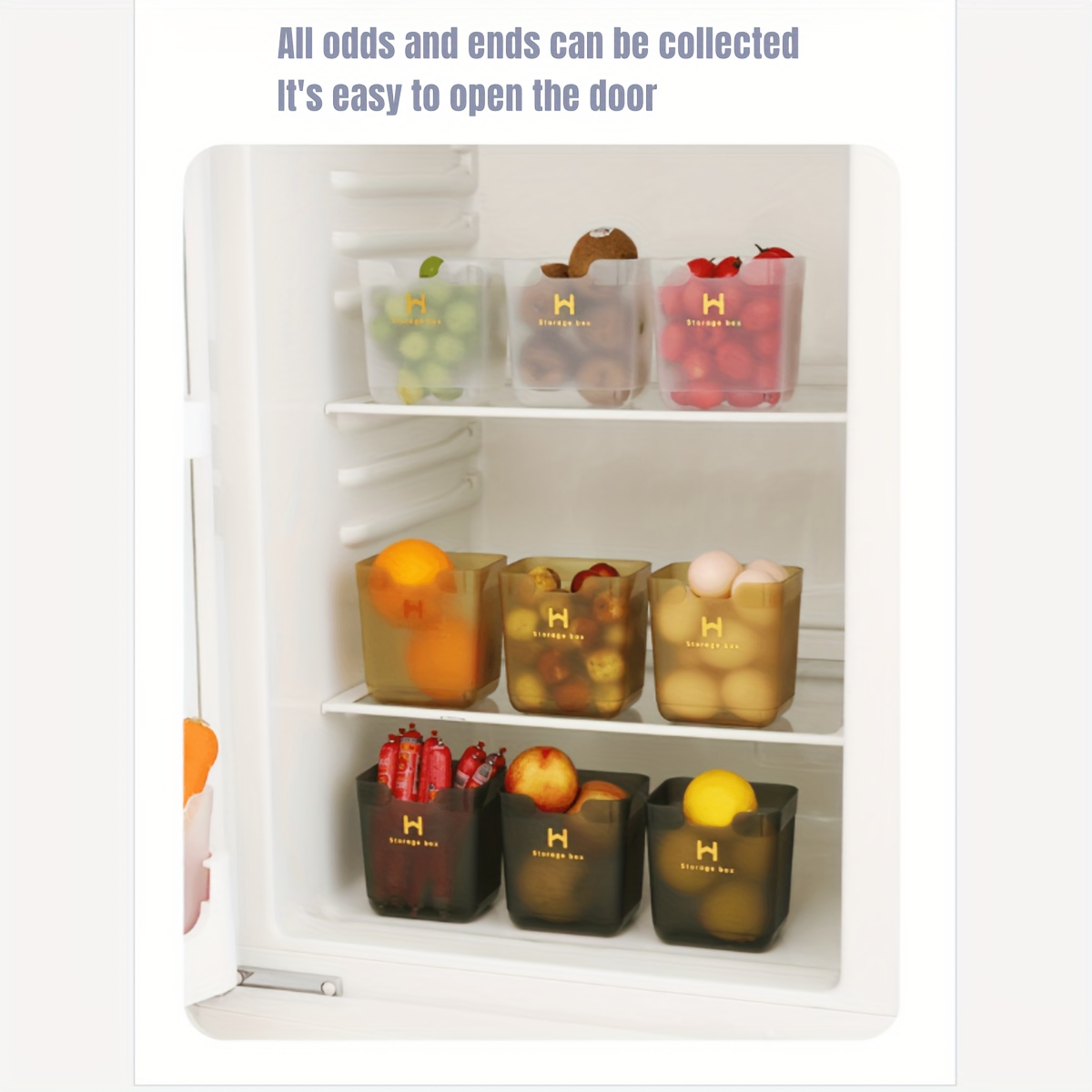 1pc Refrigerator Side Storage Box Organizer, Kitchen Fridge Door