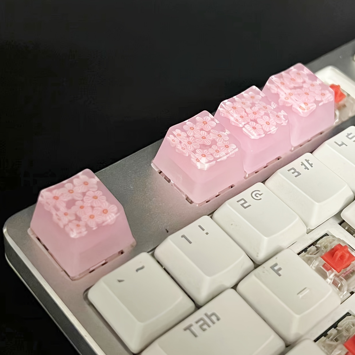 Translucent Flower Pattern Keycaps Suitable For Mechanical - Temu