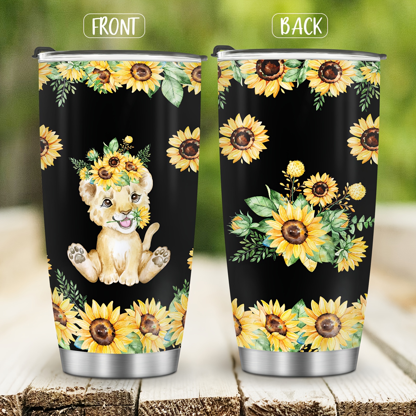 Sunflower Faith Tumbler Cup with Lid - Funny Gifts for Men Women - Festival  Birthday Gifts for Dad Mom - 20 Oz Insulated Travel Coffee Mug
