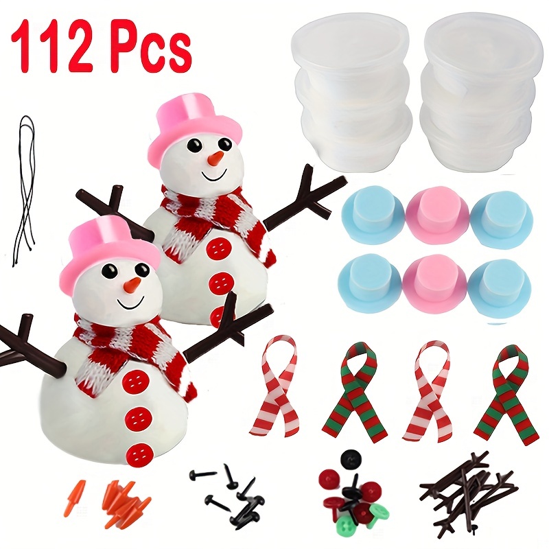 1 Set Mini Snowman Making Kit Clay Snowman Set Christmas Handmade Material  Crafting Kit - AliExpress