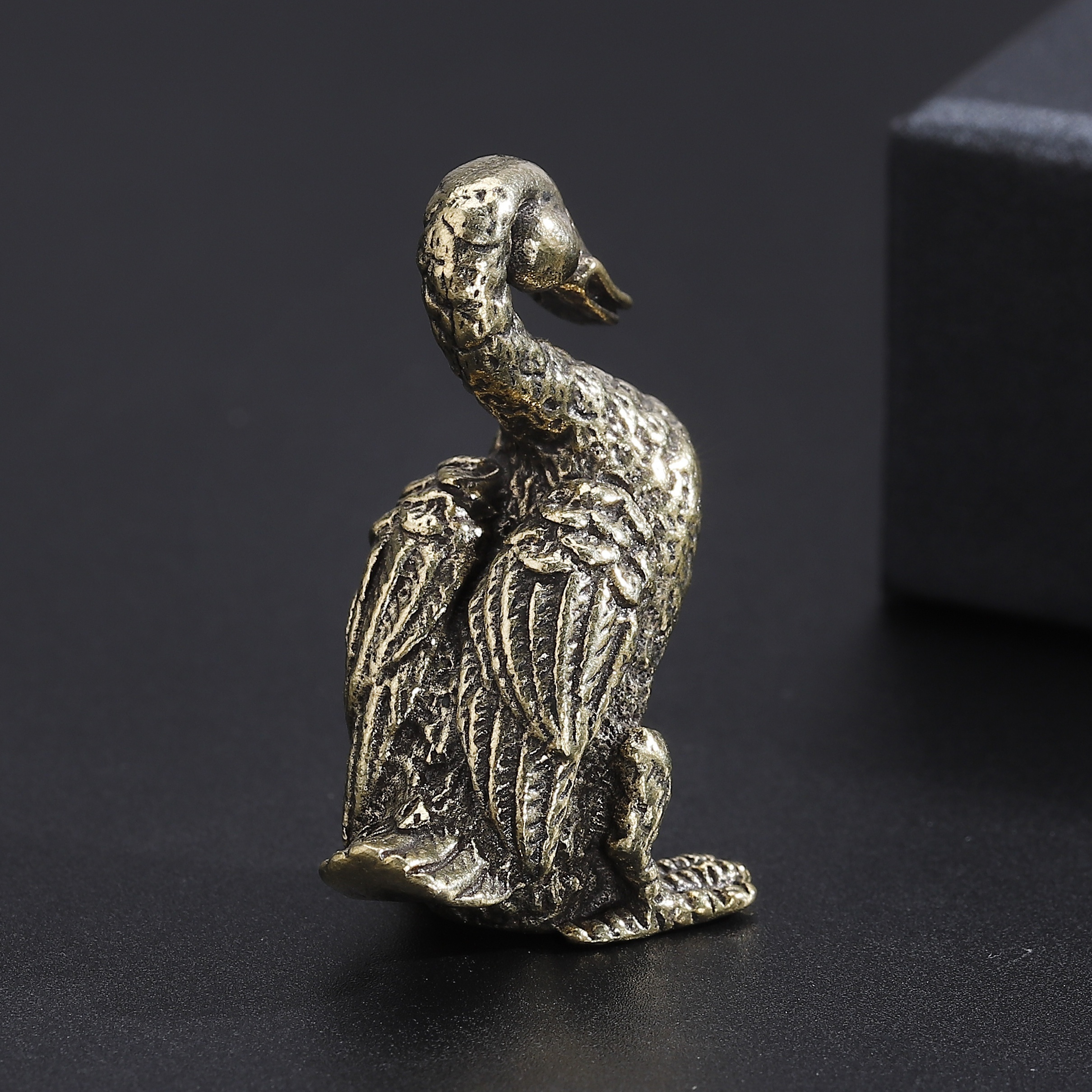 Brass Animal Figurines,Retro Copper Solid Goose Figurines Small