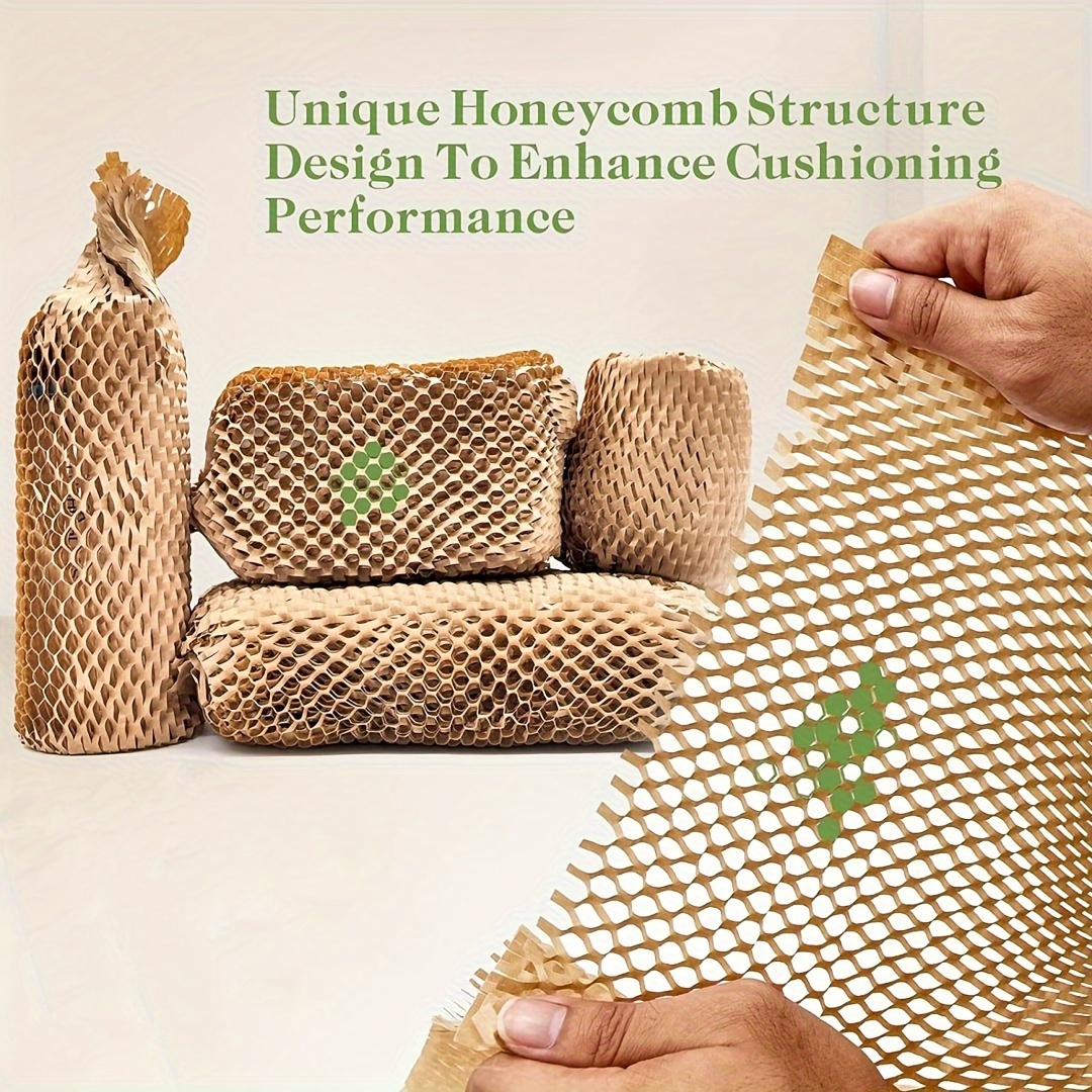 Papier d'emballage en nid d'abeille, alternative de remplacement de papier  d'emballage de 16 X 394 pour le film de rembourrage à bulles pour les  emballages d'expédition en mouvement, fournitures de déménagement  recyclables