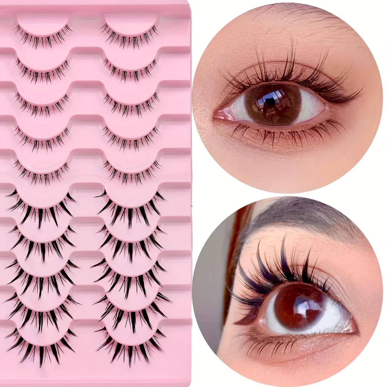 10 Pairs Anime Cosplay Lashes Spiky Manga Style Lashes Janpanese