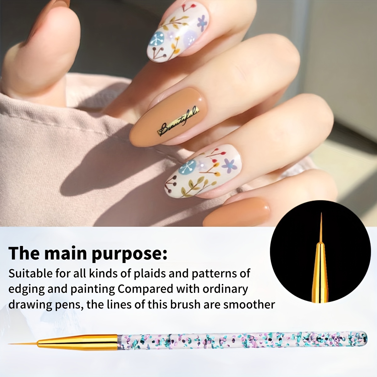 New 6/9/12/15/18mm Nail Liner Brush Uv Gel Nail Polish Painting Tools Thin  Gel Brushes For Nails French Manicure Accessory - AliExpress