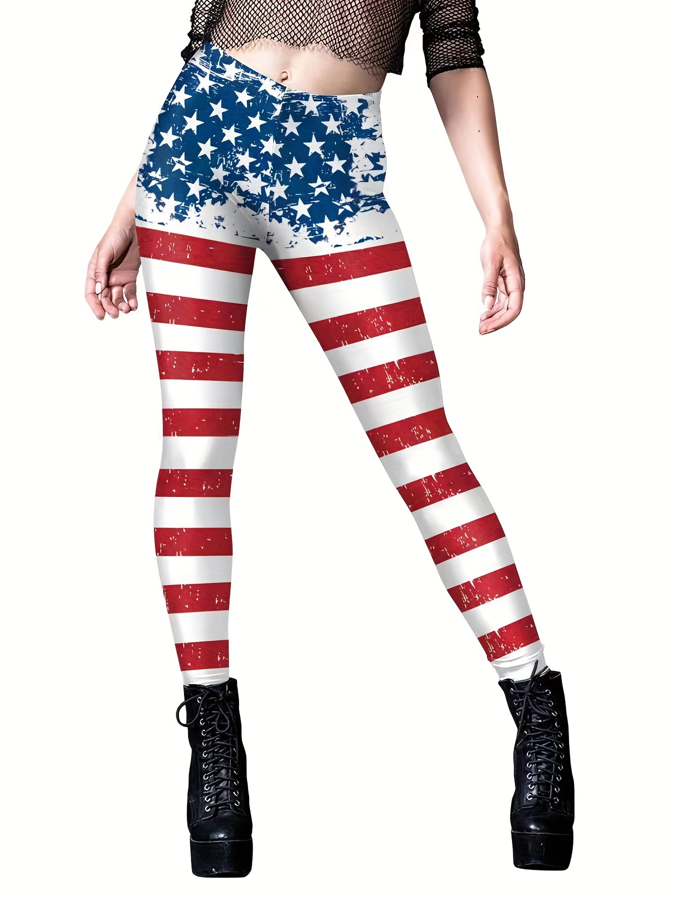 American Flag Print Pants Casual Slim High Waist - Temu Philippines