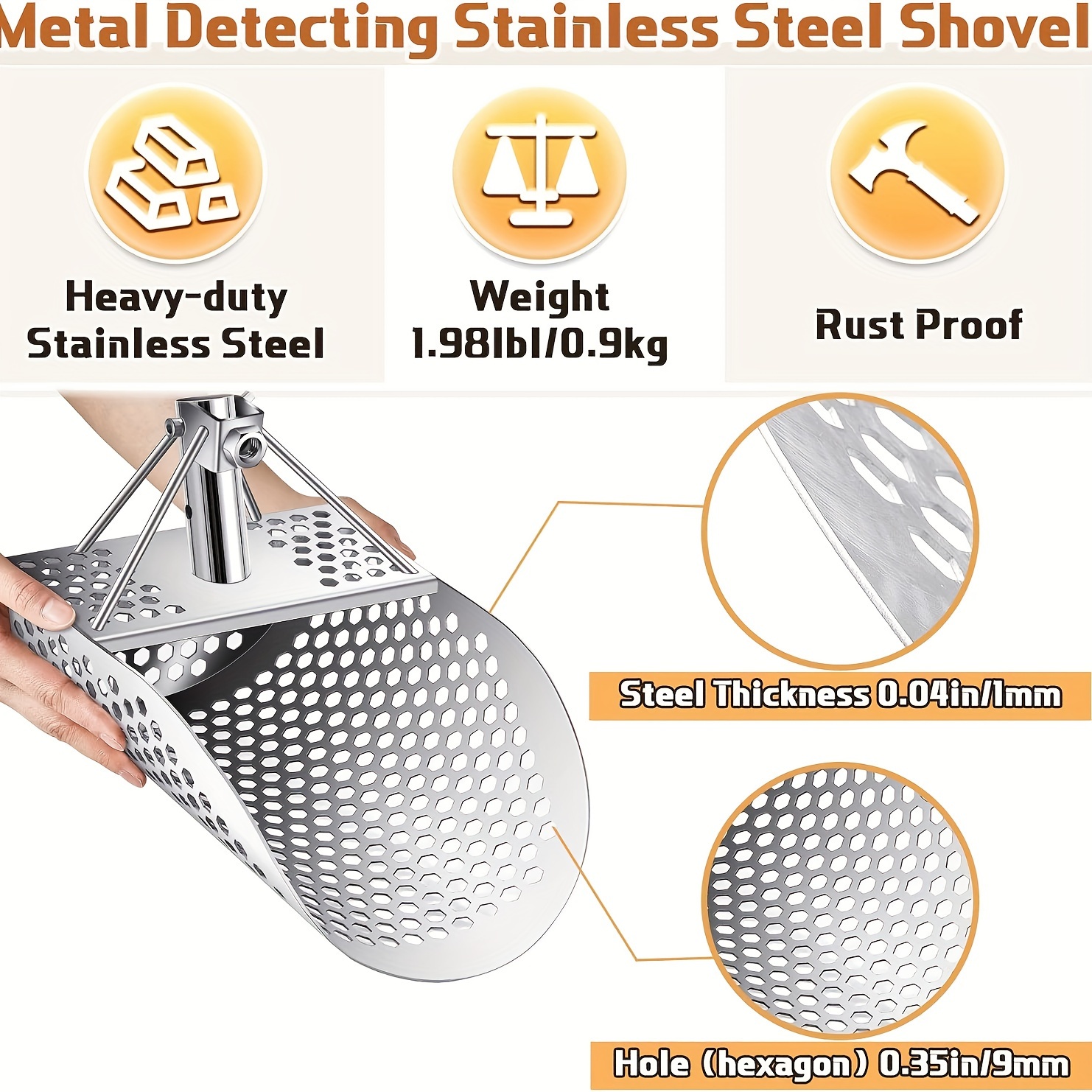 Pala Per Sabbia Da Spiaggia, Pala, Metal Detector, Palette Per Sabbia,  Rilevamento Di Tesori, Metal Detector, Caccia, Strumento In Acciaio  Inossidabile - Temu Italy